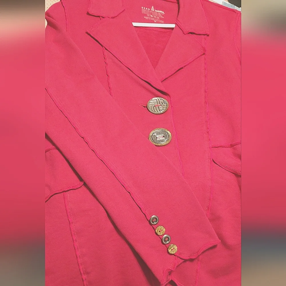 Neon Buddha Women's Pink Long Sleeved Button Front Jacket EUC Size XS - Picture 13 of 15